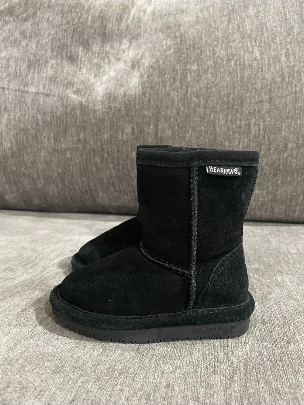 Bearpaw Kids' Emma Toddler Zipper Mid Calf Suede Boots Black Size 7